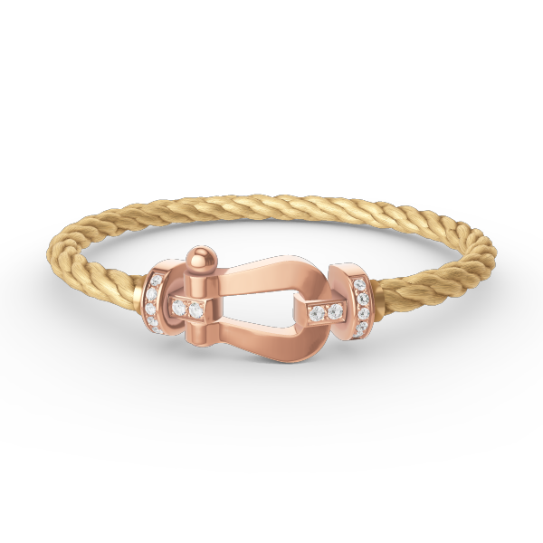[Leaves]FORCE LARGE HORSESHOE HALF DIAMOND BRACELET - ROSE GOLD