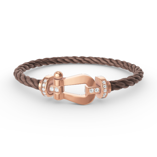 [Leaves]FORCE LARGE HORSESHOE HALF DIAMOND BRACELET - ROSE GOLD
