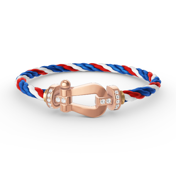 [Leaves]FORCE LARGE HORSESHOE HALF DIAMOND BRACELET - ROSE GOLD