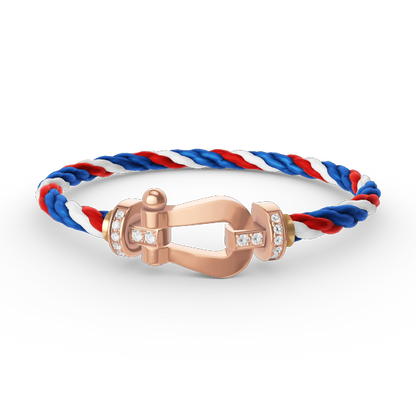 [Leaves]FORCE LARGE HORSESHOE HALF DIAMOND BRACELET - ROSE GOLD