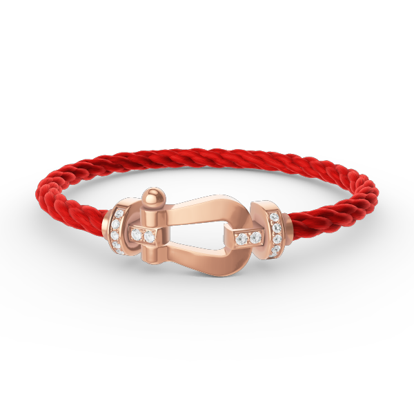 [Leaves]FORCE LARGE HORSESHOE HALF DIAMOND BRACELET - ROSE GOLD