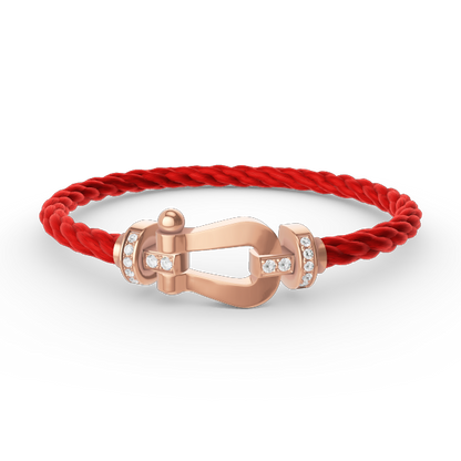 [Leaves]FORCE LARGE HORSESHOE HALF DIAMOND BRACELET - ROSE GOLD
