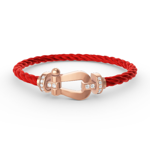 [Leaves]FORCE LARGE HORSESHOE HALF DIAMOND BRACELET - ROSE GOLD