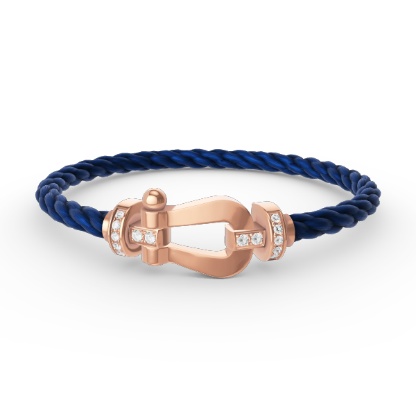 [Leaves]FORCE LARGE HORSESHOE HALF DIAMOND BRACELET - ROSE GOLD