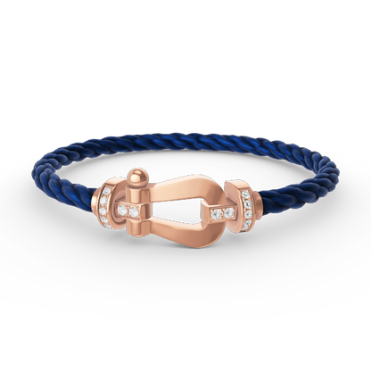 [Leaves]FORCE LARGE HORSESHOE HALF DIAMOND BRACELET - ROSE GOLD