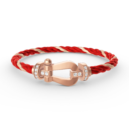 [Leaves]FORCE LARGE HORSESHOE HALF DIAMOND BRACELET - ROSE GOLD