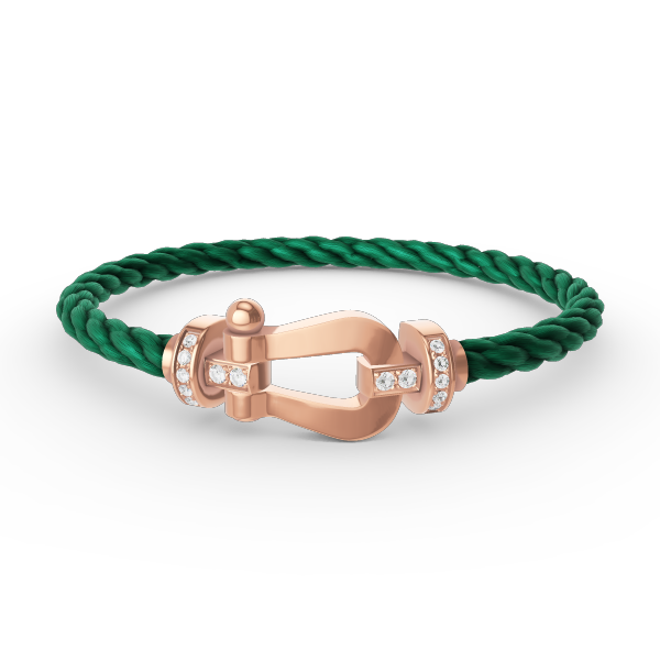 [Leaves]FORCE LARGE HORSESHOE HALF DIAMOND BRACELET - ROSE GOLD