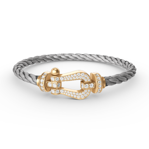 [Leaves]FORCE LARGE HORSESHOE FULL DIAMOND BRACELET - GOLD