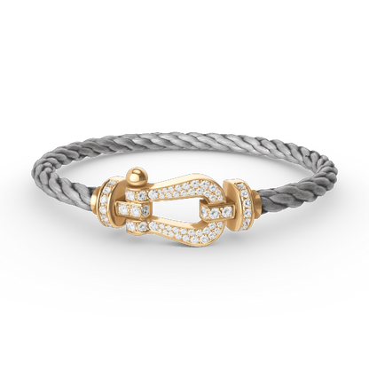 [Leaves]FORCE LARGE HORSESHOE FULL DIAMOND BRACELET - GOLD