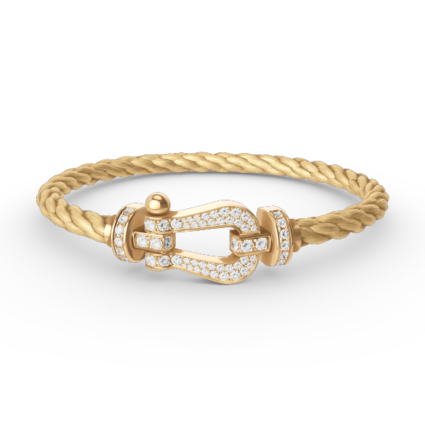 [Leaves]FORCE LARGE HORSESHOE FULL DIAMOND BRACELET - GOLD