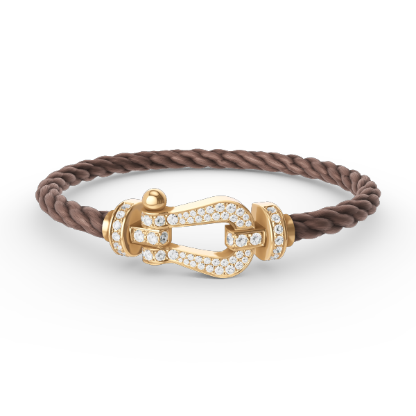 [Leaves]FORCE LARGE HORSESHOE FULL DIAMOND BRACELET - GOLD