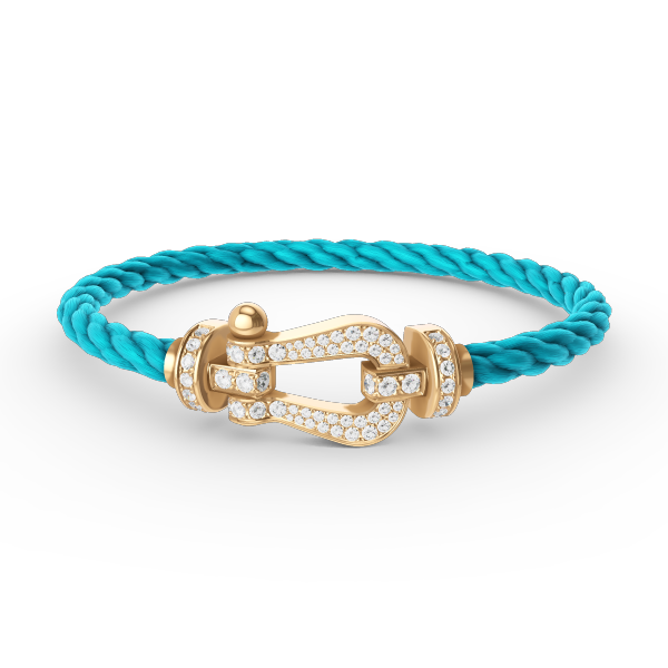 [Leaves]FORCE LARGE HORSESHOE FULL DIAMOND BRACELET - GOLD