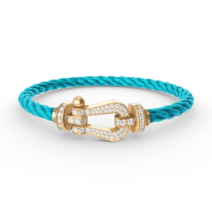 [Leaves]FORCE LARGE HORSESHOE FULL DIAMOND BRACELET - GOLD