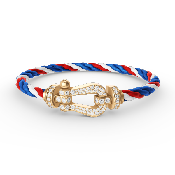 [Leaves]FORCE LARGE HORSESHOE FULL DIAMOND BRACELET - GOLD