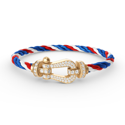 [Leaves]FORCE LARGE HORSESHOE FULL DIAMOND BRACELET - GOLD