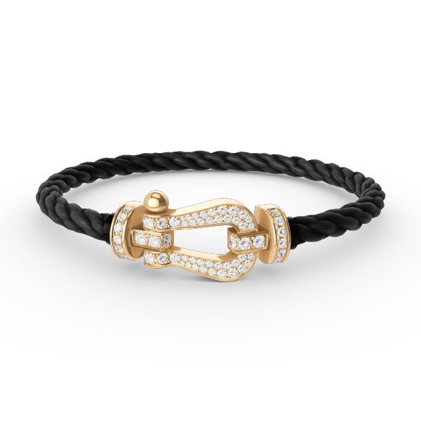 [Leaves]FORCE LARGE HORSESHOE FULL DIAMOND BRACELET - GOLD