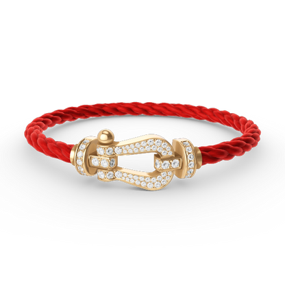 [Leaves]FORCE LARGE HORSESHOE FULL DIAMOND BRACELET - GOLD