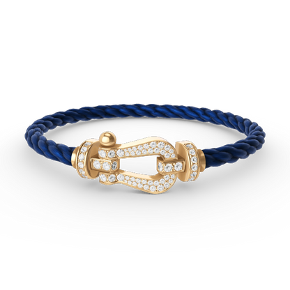 [Leaves]FORCE LARGE HORSESHOE FULL DIAMOND BRACELET - GOLD
