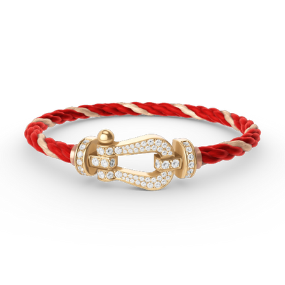 [Leaves]FORCE LARGE HORSESHOE FULL DIAMOND BRACELET - GOLD