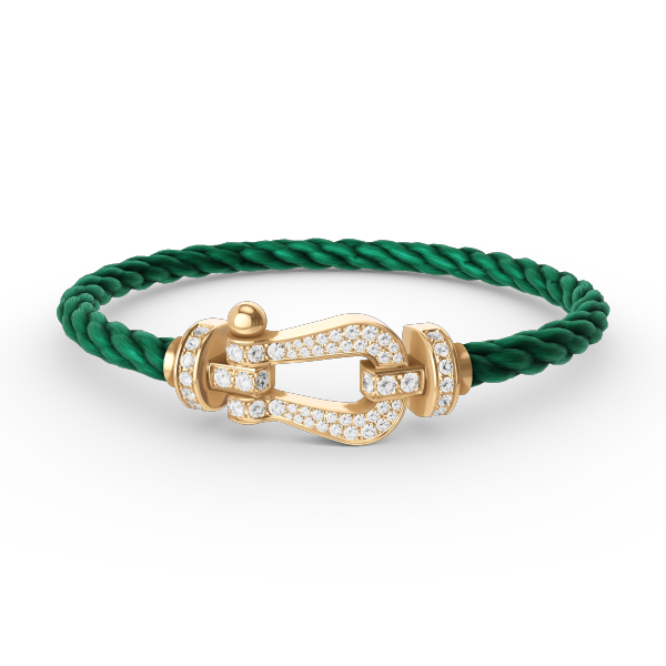 [Leaves]FORCE LARGE HORSESHOE FULL DIAMOND BRACELET - GOLD