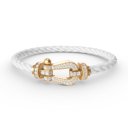 [Leaves]FORCE LARGE HORSESHOE FULL DIAMOND BRACELET - GOLD