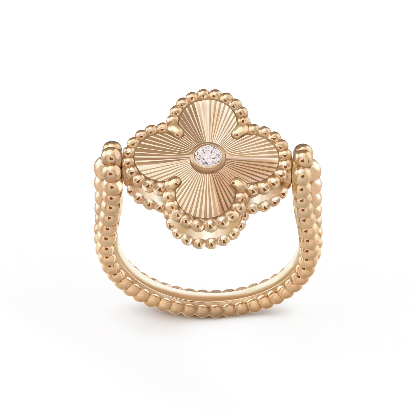 [Leaves]LUCKY CLOVER GOLD REVERSIBLE RING