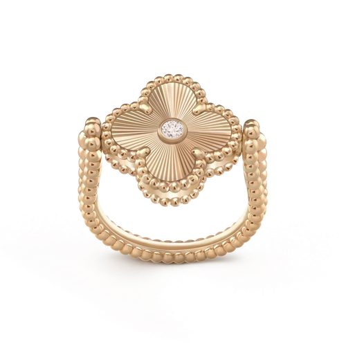 [Leaves]CLOVER RIVERSIBLE ROSE GOLD RING
