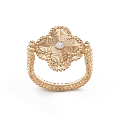 [Leaves]LUCKY CLOVER ROSE GOLD REVERSIBLE RING