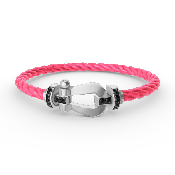 [Leaves]FORCE LARGE HORSESHOE BLACK DIAMOND BRACELET - WHITE GOLD