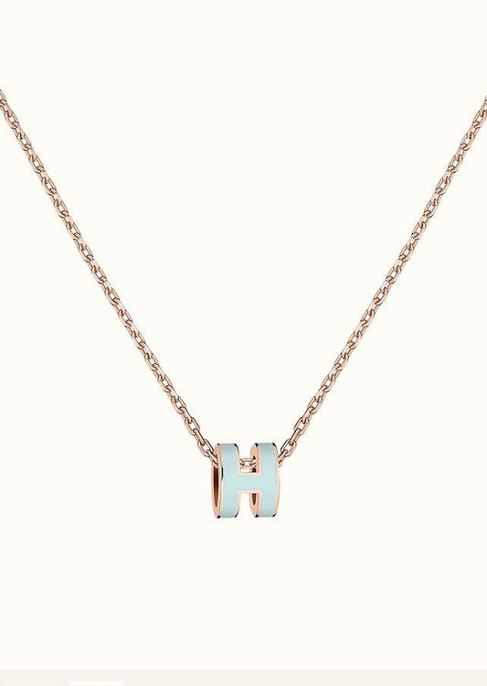 [Leaves]POP H LIGHT BLUE NECKLACE
