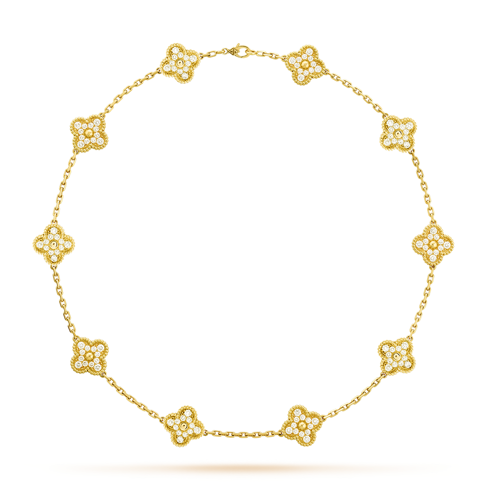 [Leaves]CLOVER 10 MOTIFS DIAMOND NECKLACE