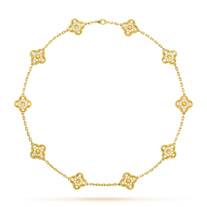 [Leaves]CLOVER 10 MOTIFS DIAMOND NECKLACE
