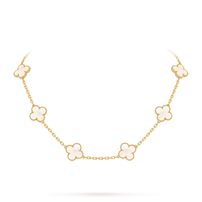 [Leaves]CLASSIC LUCKY 10-MOTIF CLOVER NECKLACE GOLD COLLECTION