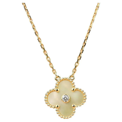 [Leaves]CLOVER 15MM DIAMOND GOLD MOTHER OF PEARL NECKLACE