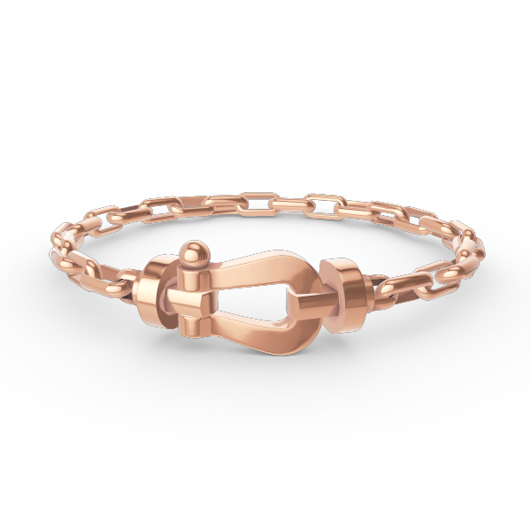 [Leaves]FORCE LARGE HORSESHOE CLASP METAL BRACELET