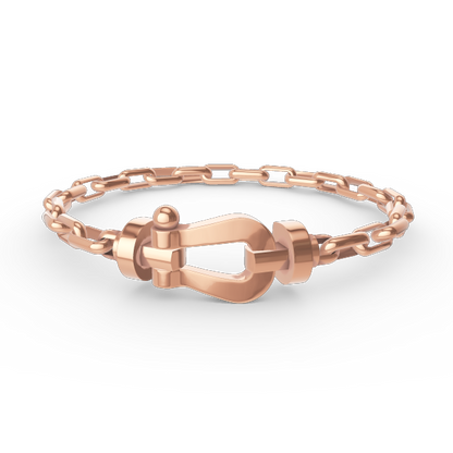 [Leaves]FORCE LARGE HORSESHOE CLASP METAL BRACELET