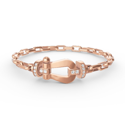 [Leaves]FORCE LARGE HORSESHOE CLASP METAL BRACELET