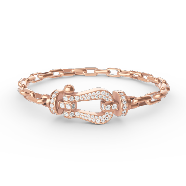 [Leaves]FORCE LARGE HORSESHOE CLASP METAL BRACELET