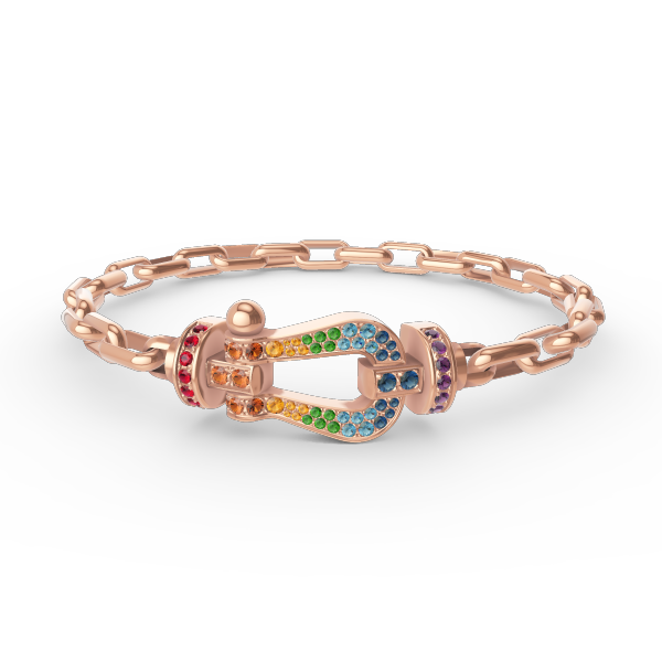 [Leaves]FORCE LARGE HORSESHOE CLASP METAL BRACELET