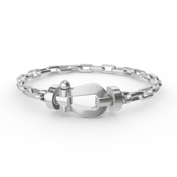 [Leaves]FORCE LARGE HORSESHOE CLASP METAL BRACELET