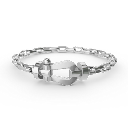 [Leaves]FORCE LARGE HORSESHOE CLASP METAL BRACELET