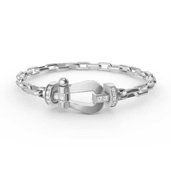[Leaves]FORCE LARGE HORSESHOE CLASP METAL BRACELET