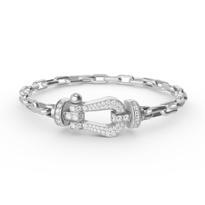 [Leaves]FORCE LARGE HORSESHOE CLASP METAL BRACELET