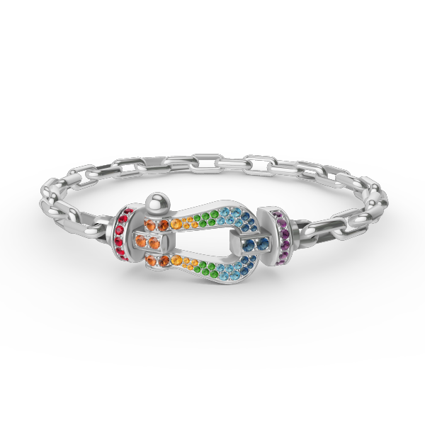 [Leaves]FORCE LARGE HORSESHOE CLASP METAL BRACELET