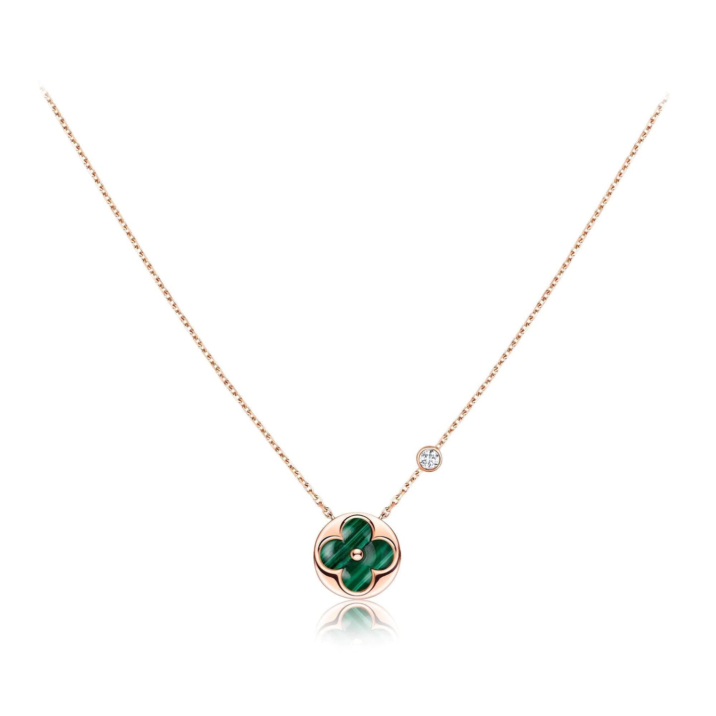 [Leaves]SUN PEDANT ROSE GOLD 1 DIAMOND NECKLACE