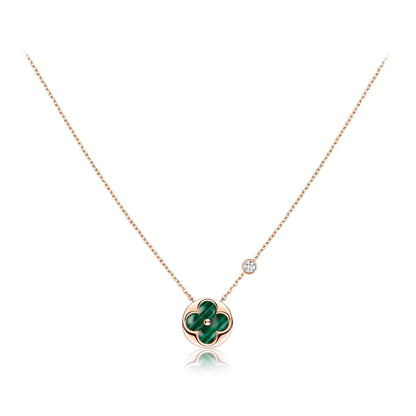 [Leaves]SUN PEDANT ROSE GOLD 1 DIAMOND NECKLACE