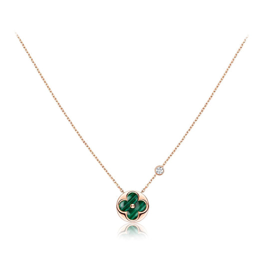 [Leaves]SUN PEDANT ROSE GOLD 1 DIAMOND NECKLACE