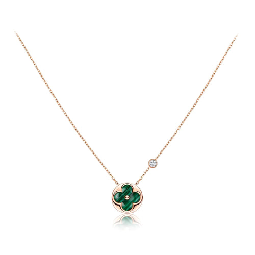 [Leaves]SUN PEDANT PINK GOLD 1 DIAMOND NECKLACE