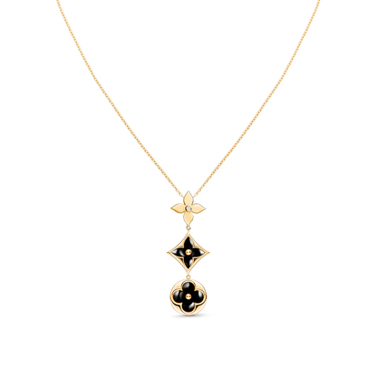 [Leaves]STAR AND SUN ONYX ROSE GOLD NECKLACE