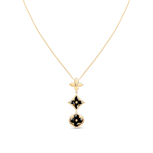 [Leaves]STAR AND SUN ONYX ROSE GOLD NECKLACE